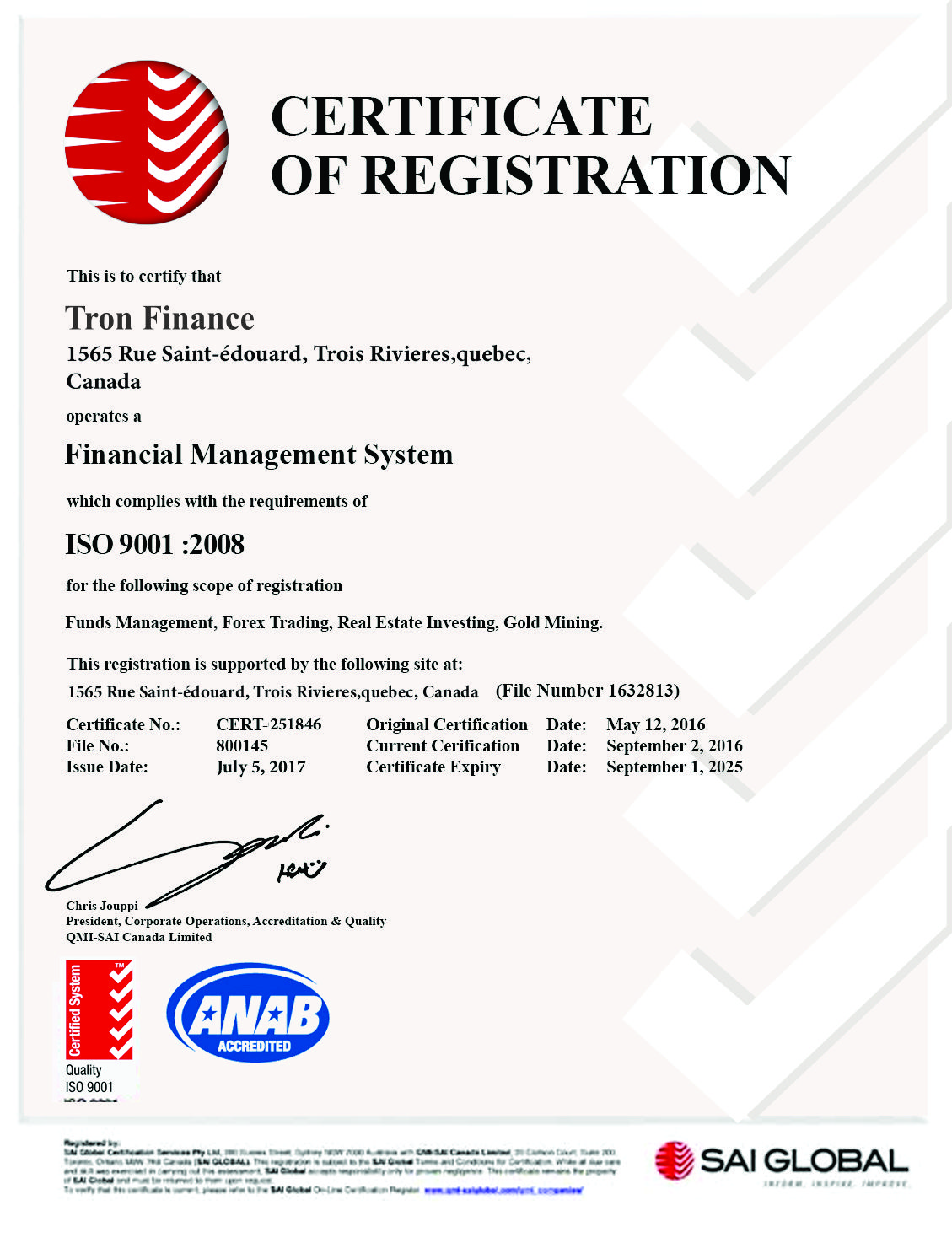 Company Registration Certificate